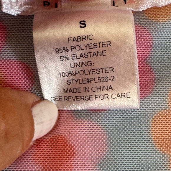 Pink Lily Daisy sarong S small swim coverup daisies 70s retro Barbie pink blue - Picture 9 of 10